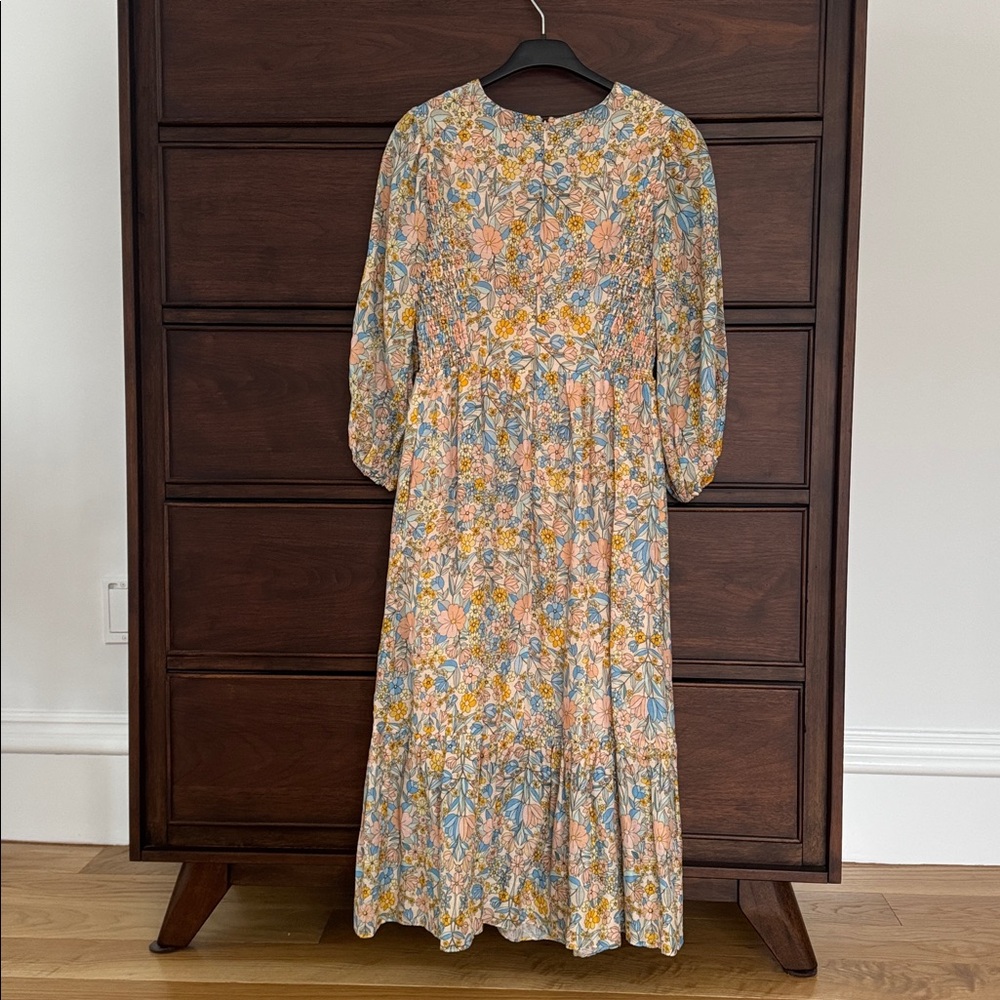 SHOSHANNA Floral V-Neck Midi Dress, 0 - Picture 3 of 12